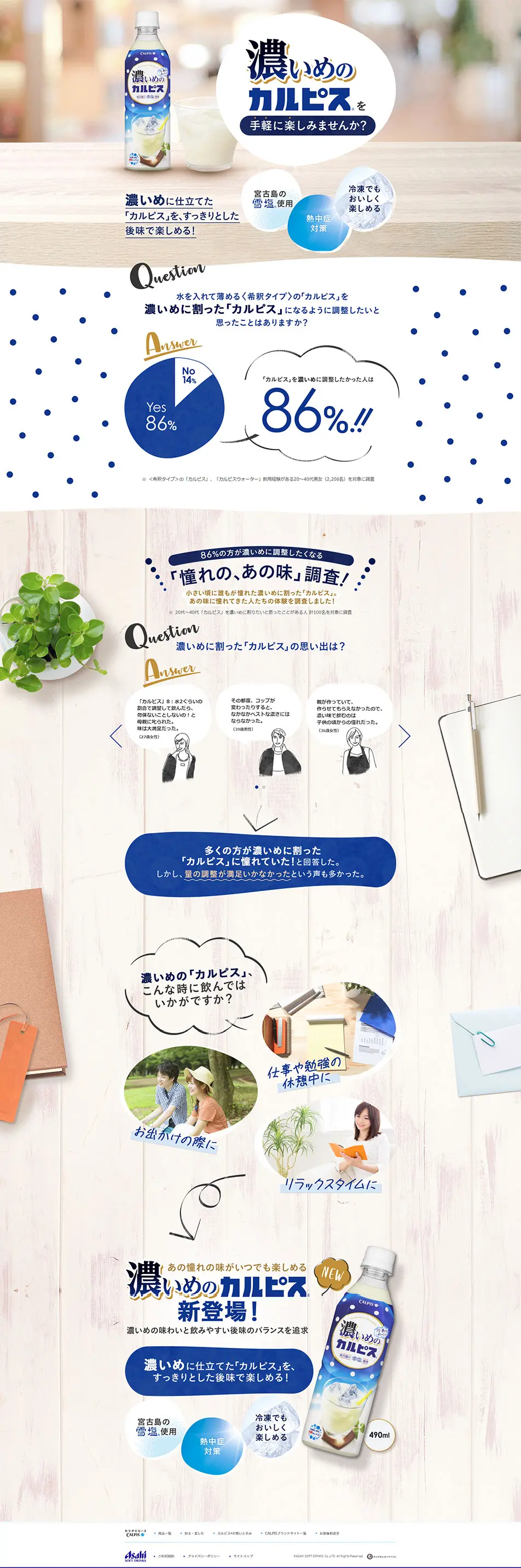Richer Calpis LP design (Beverages and Alcohol / Shades of blue / Refined style) PC version