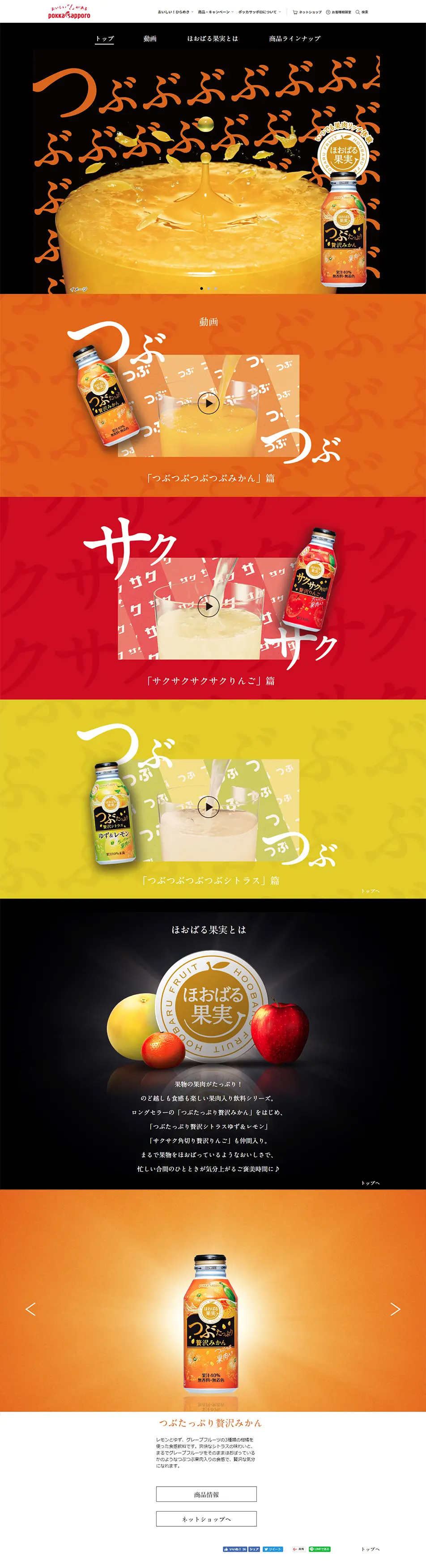 ほおばる果実のLPデザイン（飲料・お酒／カラフル系／派手系）PC版