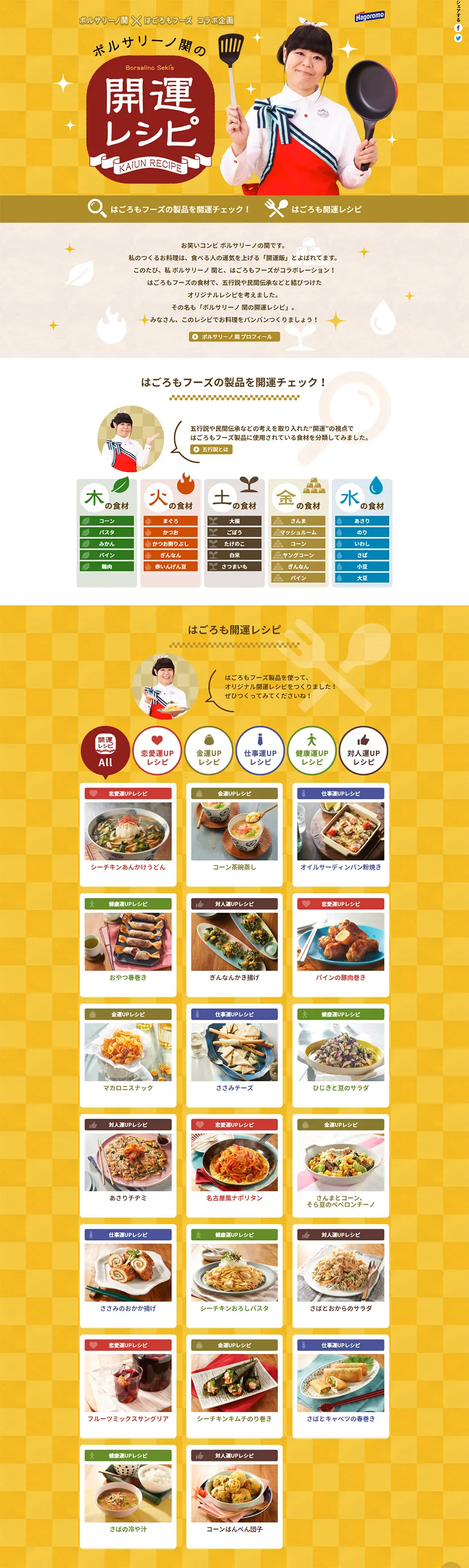 Borsalino Seki's Good Luck Recipes LP design (Services, Insurance, and Finance / yellow / Cute style) PC version
