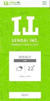 SENDAI INC.のLPデザイン（イベント・キャンペーン・体験／グリーン系／マンガ・イラスト系）スマホ版