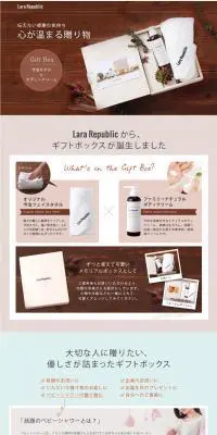 ギフトボックスのLPデザイン（日用雑貨／ブラウン系／オーガニック系）PC版