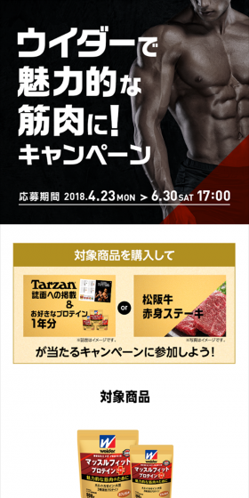 Weider for Attractive Muscles! Campaign LP design (Services, Insurance, and Finance / Gold tones / Cool style) Mobile version