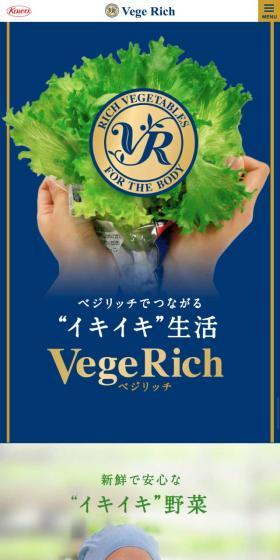 VegeRichのLPデザイン（食品／グリーン系／キレイ系）スマホ版
