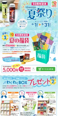 ブルックスの夏祭りのLPデザイン（インターネットサービス／ブルー系／にぎやか系）PC版
