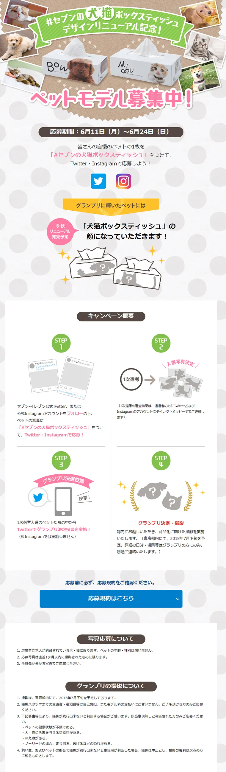 Pet Model Recruitment LP design (Services, Insurance, and Finance / Green tones / Cute style) PC version