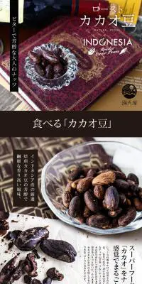 ローストカカオ豆のLPデザイン（スイーツ・スナック菓子／ブラウン系／シンプル系）PC版