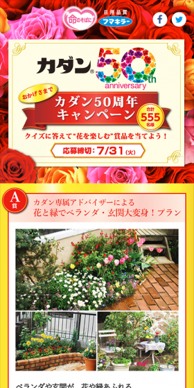 Kadan 50th Anniversary Campaign LP design (Services, Insurance, and Finance / Multi-color type / Lively type) Mobile version