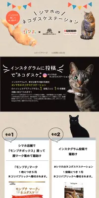 インスタグラムに投稿でネコダスケのLPデザイン（サービス・保険・金融／ベージュ系／かわいい系）PC版
