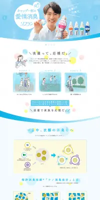 ソフランプレミアム消臭のLPデザイン（サービス・保険・金融／ブルー系／清潔系）PC版