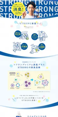 STRONG消臭のLPデザイン（サービス・保険・金融／イエロー系／にぎやか系）PC版