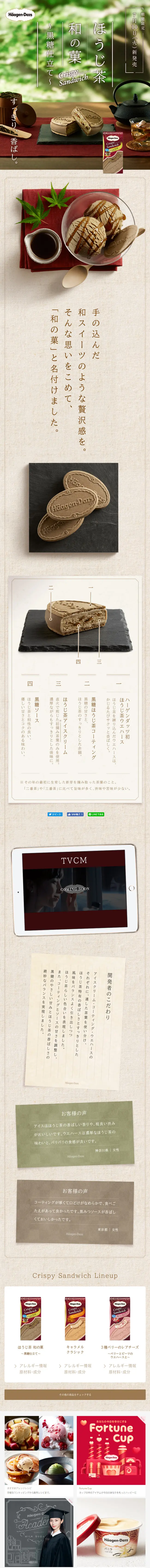 Haagen-Dazs "Hojicha Wa-no-Ka" LP design (Sweets and Snacks / Beige tones / Japanese style) Mobile version