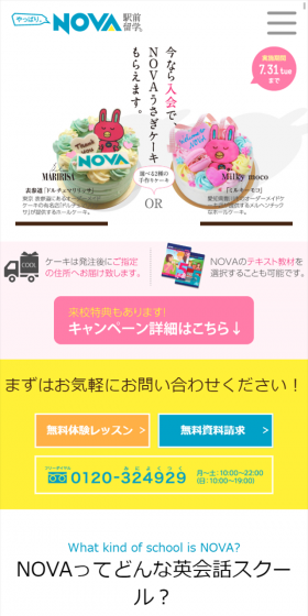 NOVA Usagi Cake Giveaway Campaign LP design (Services, Insurance, and Finance / Multi-color type / Simple) Mobile version