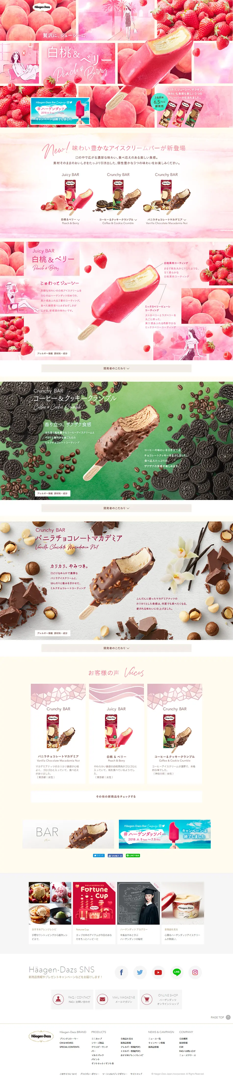 ハーゲンダッツ バーのLPデザイン（スイーツ・スナック菓子／ピンク系／キレイ系）PC版