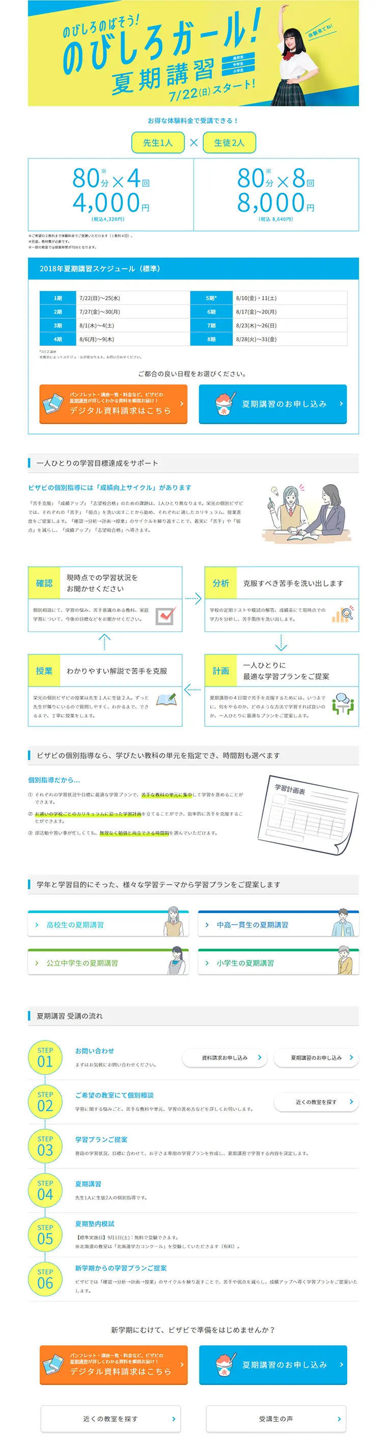 Nobishiro Girl! Summer Course LP design (Services, Insurance, and Finance / yellow / Lively type) PC version