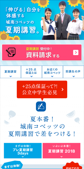Summer Course LP design (Businesses, companies, stores / Pink shades / Lively type) Mobile version