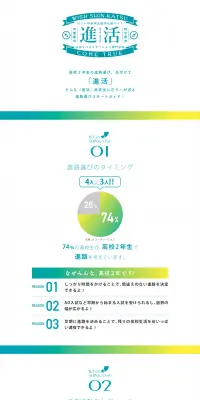進活のLPデザイン（学び・教材／グリーン系／シンプル系）PC版