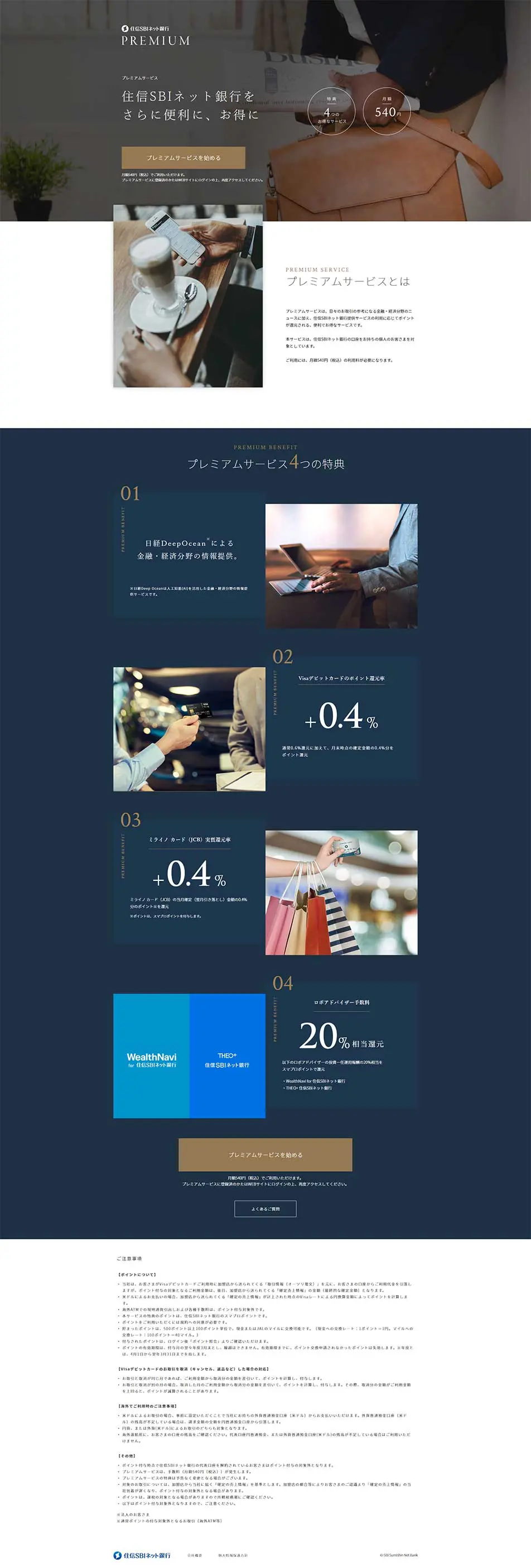 Premium Service LP design (Services, Insurance, and Finance / Shades of blue / Simple) PC version