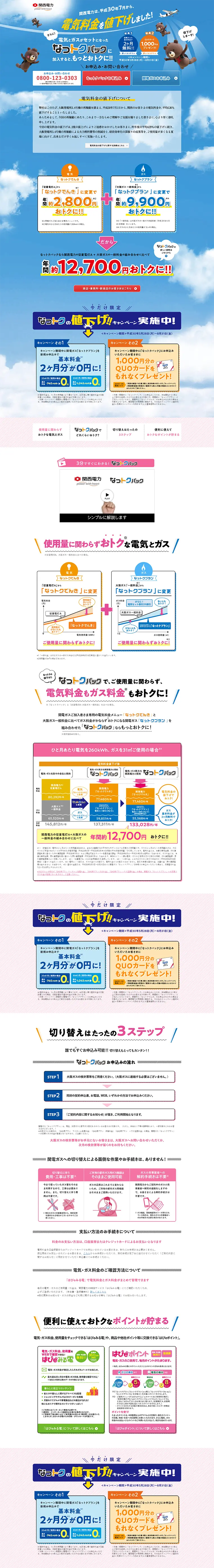 Nattoku Pack LP design (Services, Insurance, and Finance / Shades of blue / Cute style) PC version
