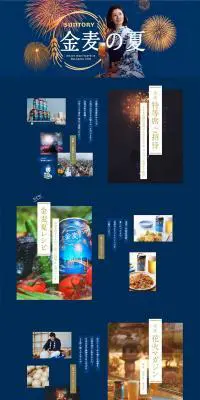 金麦の夏のLPデザイン（サービス・保険・金融／ブルー系／和風系）PC版