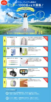 やってみようモニターキャンペーンのLPデザイン（サービス・保険・金融／ブルー系／シンプル系）PC版
