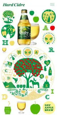 キリンハードシードルのLPデザイン（飲料・お酒／ゴールド系／かわいい系）スマホ版
