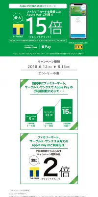 Apple Pay最大15倍キャンペーンのLPデザイン（サービス・保険・金融／グリーン系／シンプル系）PC版