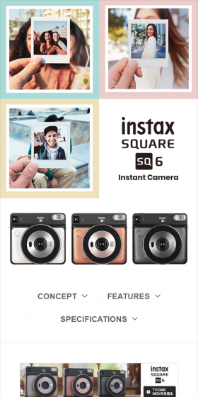 instax チェキのLPデザイン（家電・パソコン・通信機器／ホワイト系／シンプル系）スマホ版