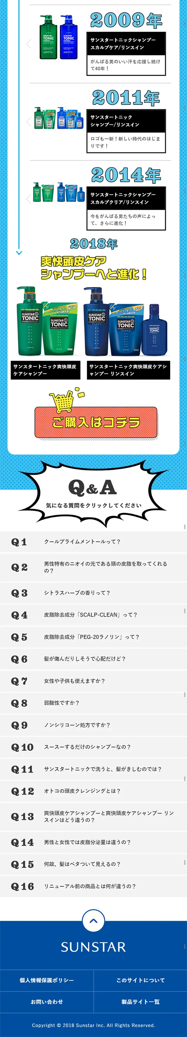SUNSTAR TONIC Shampoo MAN LP design (goods / yellow / Lively type) Mobile version