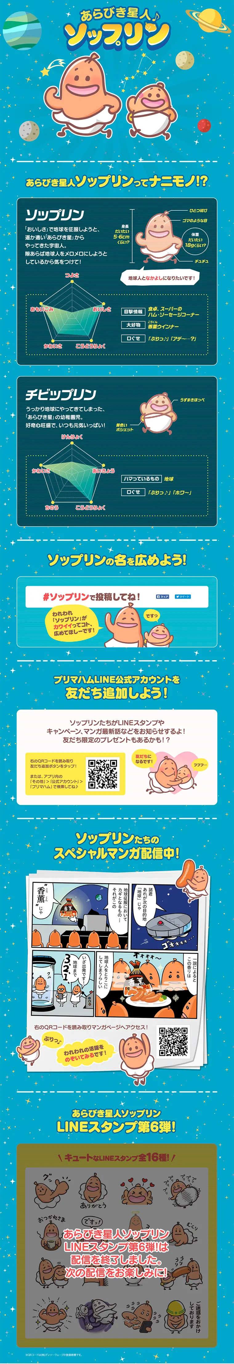 ソップリンのLPデザイン（インターネットサービス／イエロー系／かわいい系）PC版
