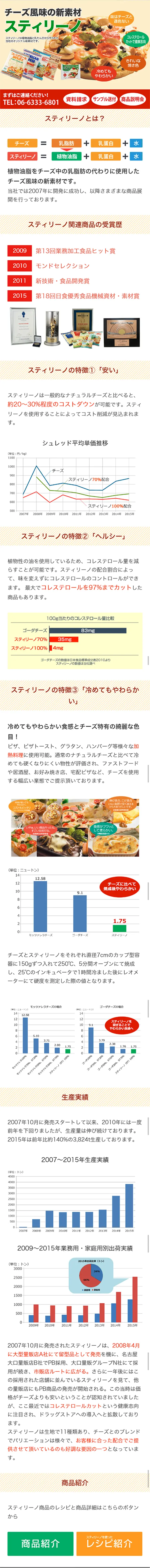 スティリーノのLPデザイン（食品／ベージュ系／キレイ系）スマホ版