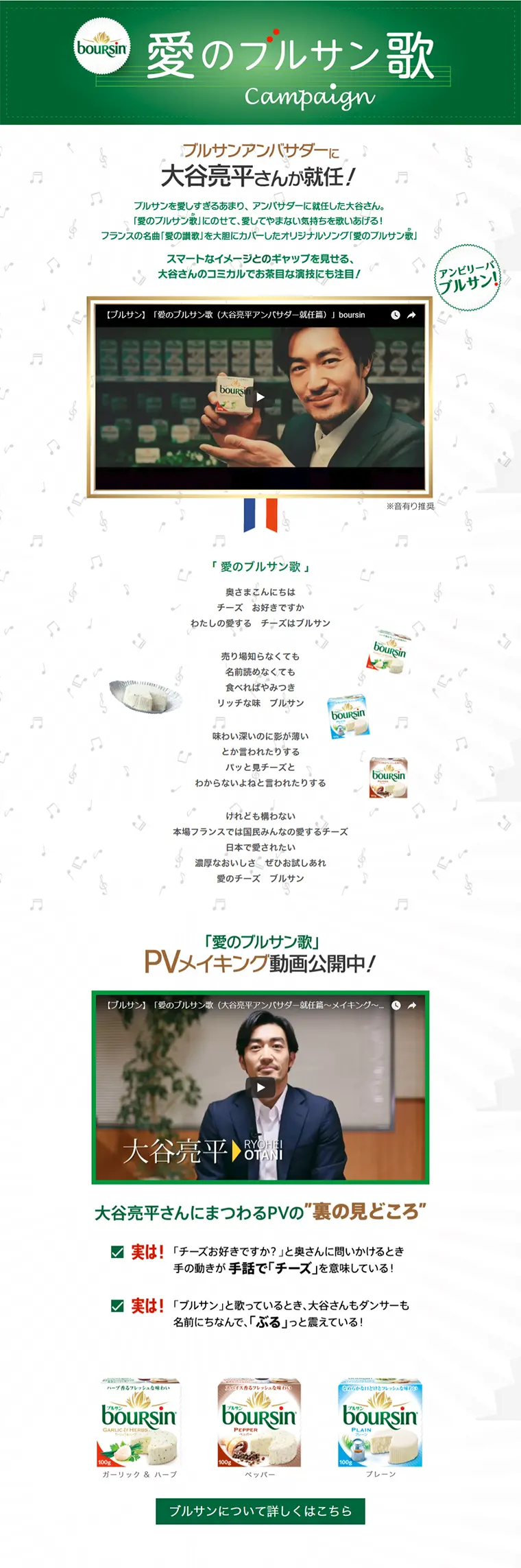 『愛のブルサン歌』キャンペーンのLPデザイン（サービス・保険・金融／グリーン系／シンプル系）PC版