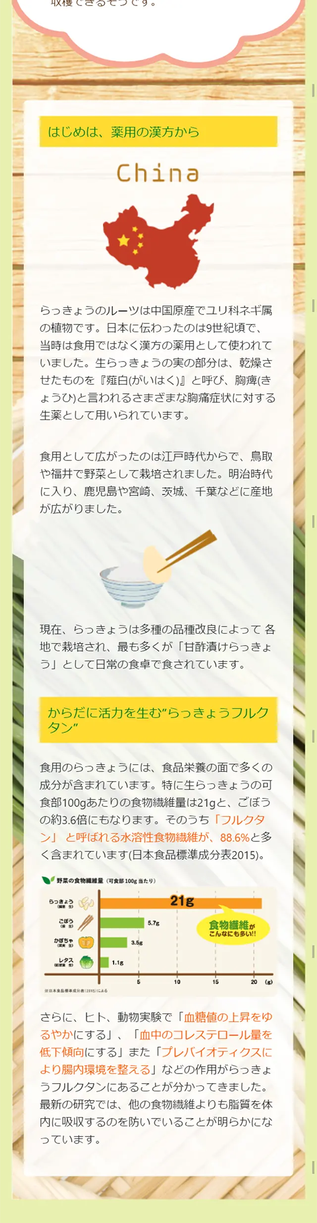 Rakkyo Vinegar LP design (food / yellow / Refined style) Mobile version