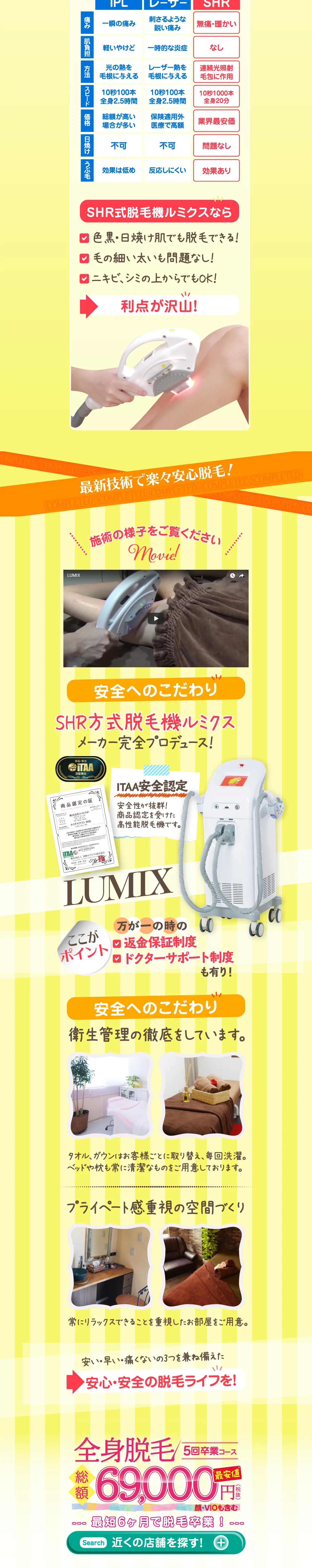 Full Body Hair Removal 5-Session Completion Course LP design (Beauty services / Pink shades / Cute style) PC version