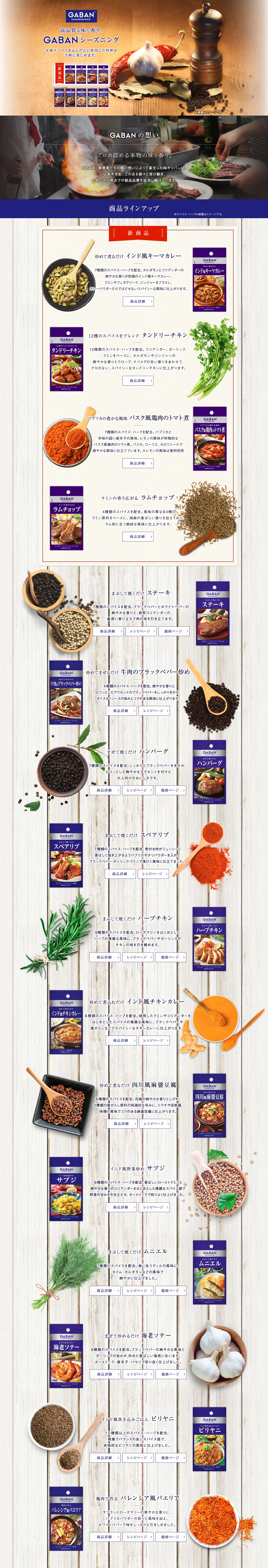 GABAN　シーズニングのLPデザイン（食品／ブルー系／キレイ系）PC版