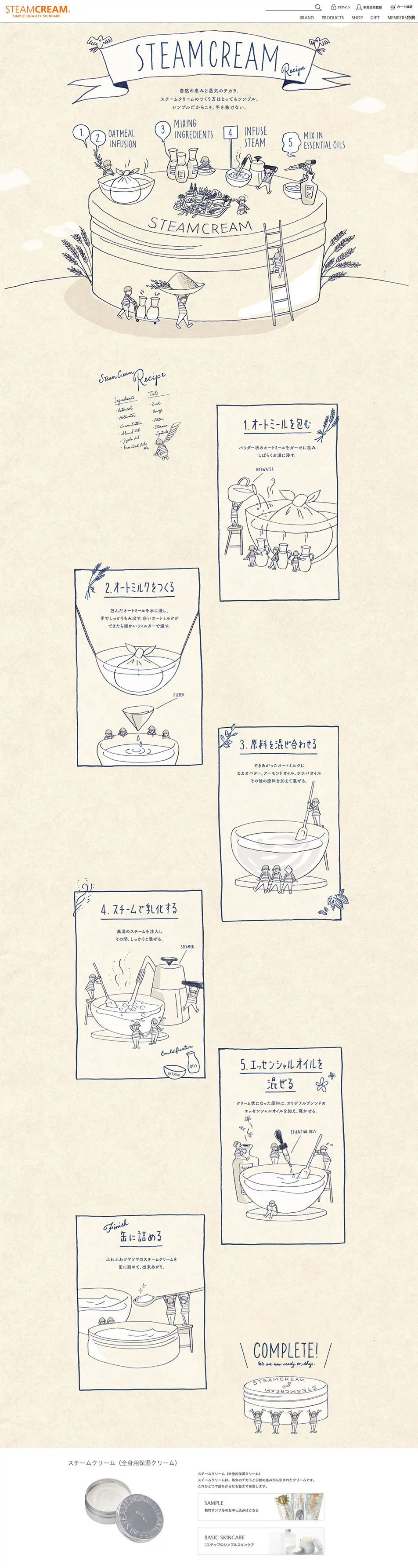 Steam Cream Recipe LP design (Beauty, Skincare, Fragrance / Beige tones / Cute style) PC version