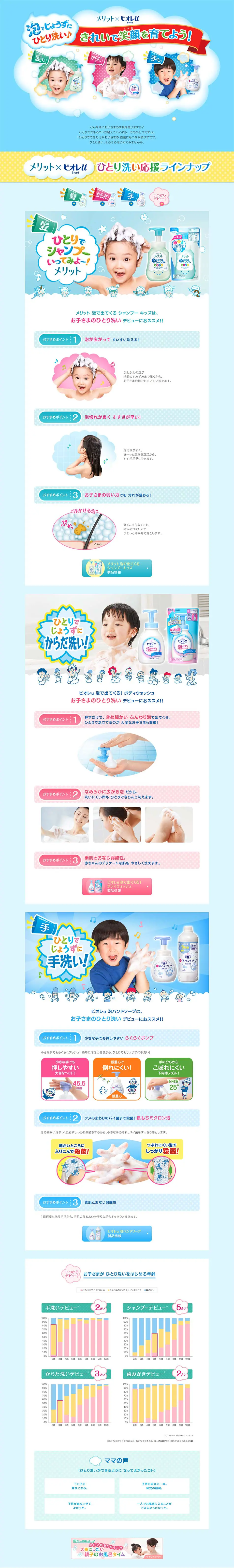 Self-wash skillfully with foam♪ Let's nurture beauty and smiles! LP design (goods / Multi-color type / Cute style) PC version