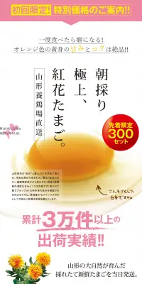 紅花生たまごのLPデザイン（食品／ピンク系／キレイ系）PC版