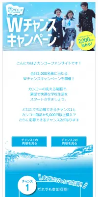 WチャンスキャンペーンのLPデザイン（サービス・保険・金融／ブルー系／シンプル系）スマホ版
