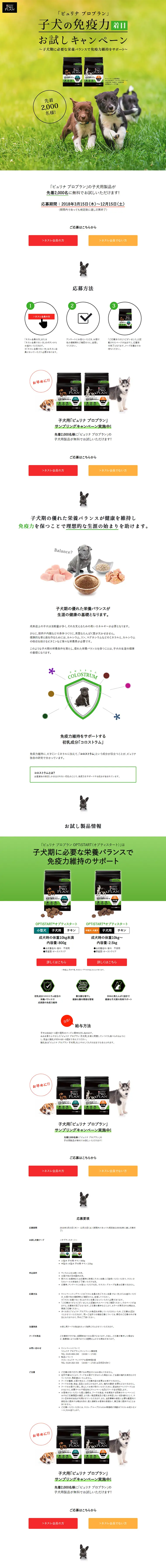 Focus on your puppy's immunity! Trial Campaign LP design (Services, Insurance, and Finance / Green tones / Simple) PC version