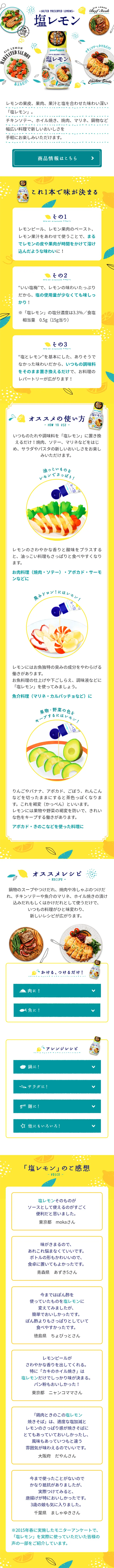 Salted Lemon LP design (food / yellow / Lively type) Mobile version