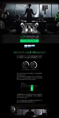 THE BLACK HOLIDAYのLPデザイン（イベント・キャンペーン・体験／ブラック系／アート・芸術系）PC版