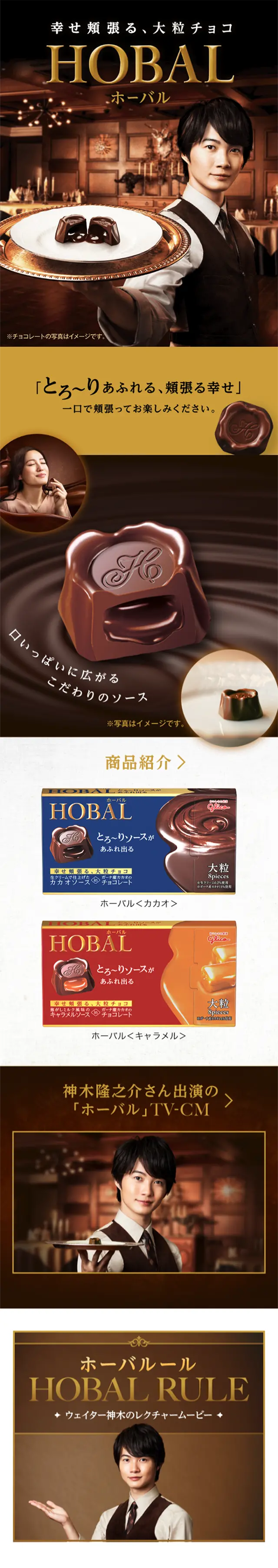 ホーバルのLPデザイン（スイーツ・スナック菓子／ゴールド系／キレイ系）スマホ版