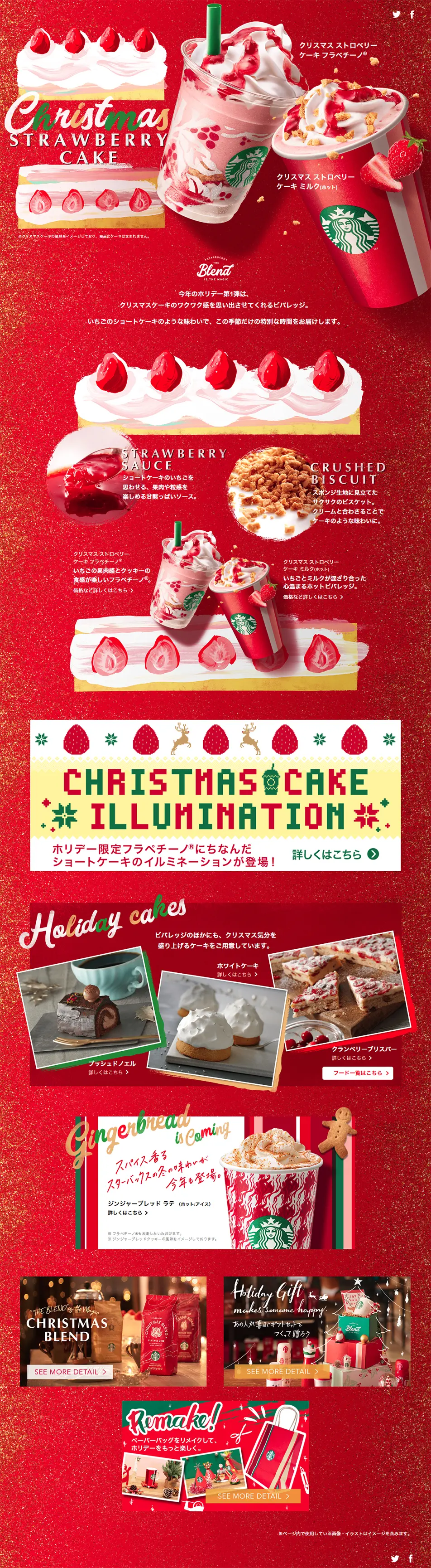 Christmas Strawberry Cake Milk Frappuccino LP design (Sweets and Snacks / Red tones / Cute style) PC version