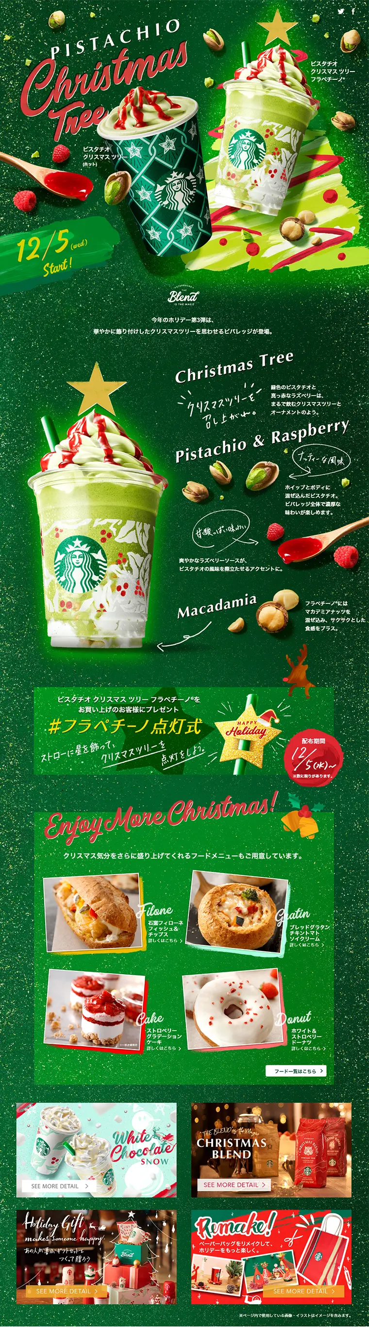 Pistachio Christmas Tree Frappuccino LP design (Beverages and Alcohol / Green tones / Cute style) PC version