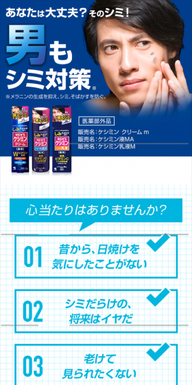 メンズケシミンのLPデザイン（美容・スキンケア・香水／ブルー系／キレイ系）スマホ版