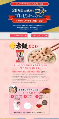 20年間の感謝をコメたプレゼントキャンペーンのLPデザイン（サービス・保険・金融／ゴールド系／キレイ系）PC版