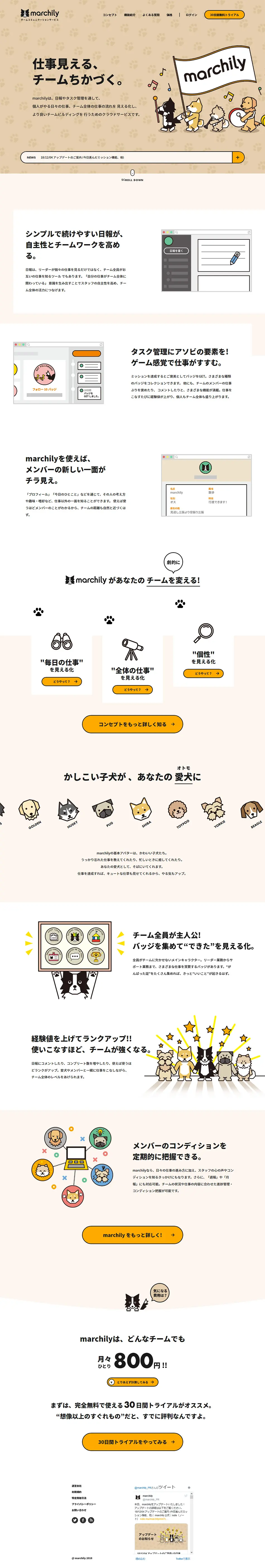 marchily LP design (Internet service / Beige tones / Cute style) PC version