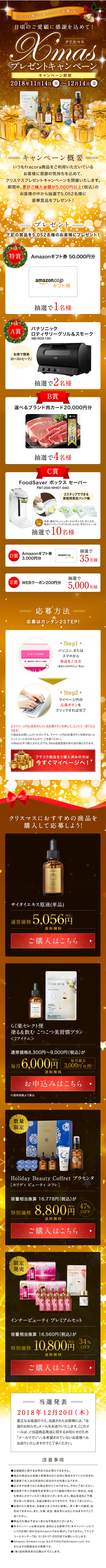 日頃のご愛顧に感謝を込めて！クリスマスプレゼントキャンペーンのLPデザイン（インターネットサービス／ブラウン系／キレイ系）スマホ版