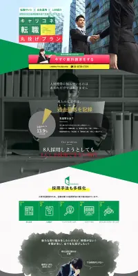 丸投げプランのLPデザイン（求人・採用関連／グリーン系／にぎやか系）PC版