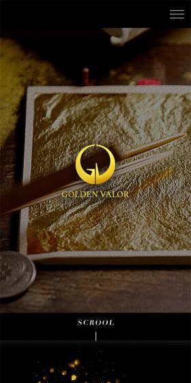 Golden Valour Co., Ltd. LP design (Businesses, companies, stores / Gold tones / Cool style) Mobile version